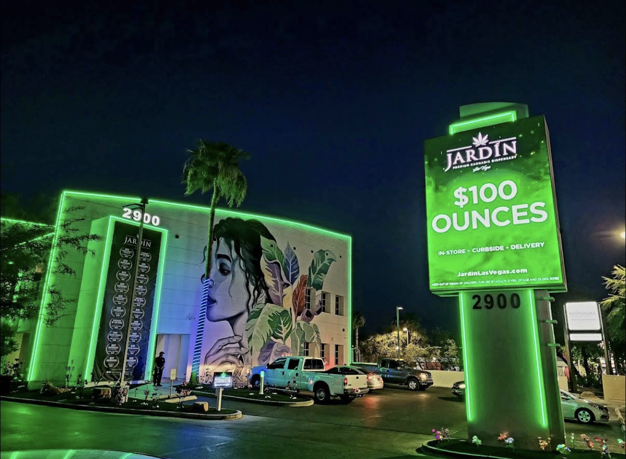 Jardín Premium Cannabis dispensary near the Las Vegas Strip